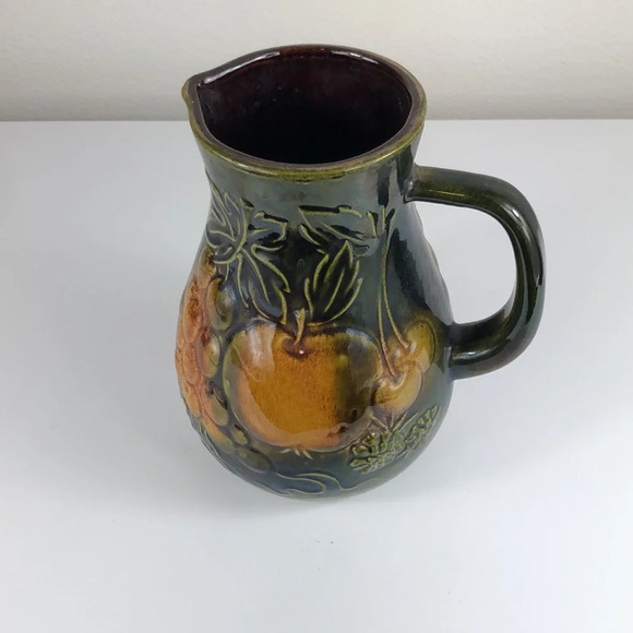 Vintage Scheurich Keramik West Germany Stoneware Juice Jug Apple Cherry Grape - Picture 9 of 12